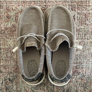 Hey Dude Tan and Gray Slip-On Shoes